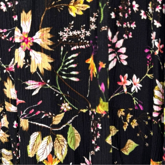 Natural Life Halle Floral Halter Maxi Dress Black Boho Tiered Large - Picture 8 of 14